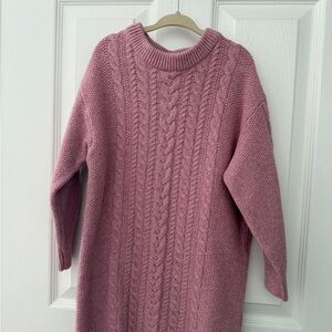 Old Navy Mauve Cable Knit Sweater Dress